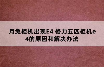 月兔柜机出现E4 格力五匹柜机e4的原因和解决办法